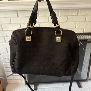 Michael Kors Dark Brown Satchel with Gold Hardware